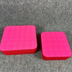 NEW 2pc Estée Lauder Pink Floral Storage Gift Boxes Set Quilted Lid Cosmetic
